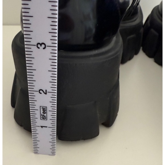 PRINCESS POLLY Black Patent Chunky Platform Loafers Size 7 Riley Loafer - Picture 8 of 9